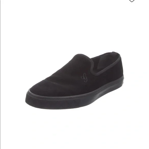 Gucci black velvet men’s slip on sneakers size 10.5
